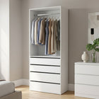Delta 4 Drawer Wide Wardrobe - White