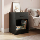 Clayton Bedside Table with 1 Drawer - Black
