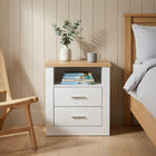 Mateo Wooden Bedside Table - White + Oak
