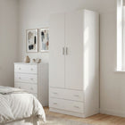 Bram 2 Door Wardrobe with 2 Drawers - White