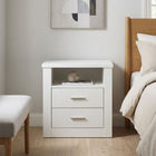 Mateo Wooden Bedside Table - White