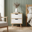 LOY Bedside Table - Maple + White