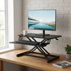 Sit-Stand Desk Converter with Keyboard Tray - Black