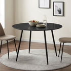 Elijah 100cm Round Dining Table - Black Silver