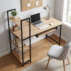 Gayle 120cm Computer Desk with Bookshelf - Black