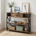 Atlas 1m Console Table with Drawer - Rustic Brown
