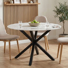 Vento Sintered Stone Round Dining Table 120x78cm - Snow White