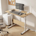 Hector 80cm Height-Adjustable Computer Desk - Maple + White