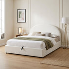 Isabella Boucle Queen Gas Lift Bed Frame - White