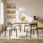 Curvano Fabric Dining Chair Set Of 4 - Beige