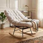 Naro Linen Rocking Armchair - Brown