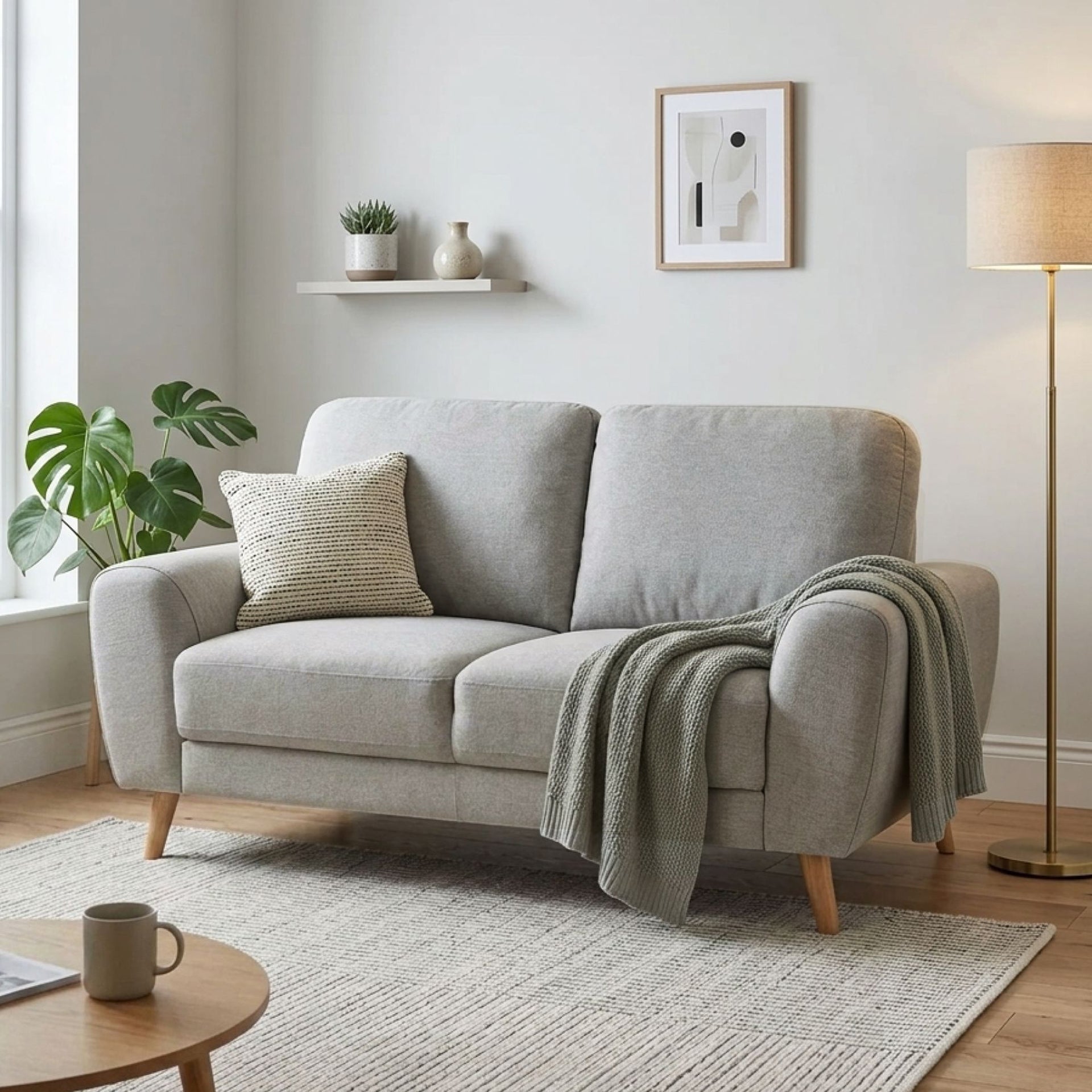 Suki Linen 2 Seater Sofa - Grey – Treasurebox