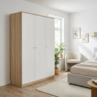 Ellis 3 Door Wardrobe - Oak + White