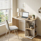 Brian 100cm Computer Desk - Oak + White