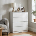 Hollis 4 Drawers Tallboy - White