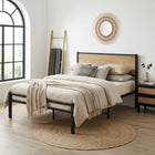Bella Double Bed Frame - Oak + Black