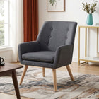Lina Linen Armchair - Dark Grey