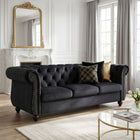 Emily Velvet 3 Seater Sofa – Black
