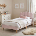 Daisy Velvet King Single Bed Frame - Pink