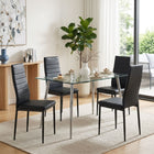 Ethan PU Leather Dining Chair - Set of 4 - Black