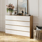 Harris 8 Drawers Low Boy - Oak + White