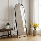 Stella Arched Freestanding Metal Mirror - Black