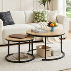 Nasser Nesting Coffee Table - Set of 2 - Natural + Black