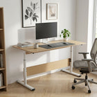 Hector 140cm Height-Adjustable Computer Desk - Maple + White