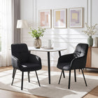 Elora Swivel Velvet Dining Chair - Set of 2 - Black