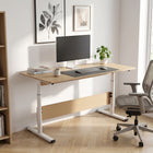 Hector 140cm Height-Adjustable Computer Desk - Maple + White