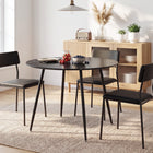 Elijah 100cm Round Dining Table - Black Silver