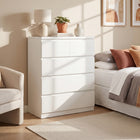 Tongass Wooden Tallboy 5 Drawers - White