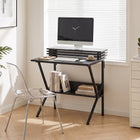 Parker Computer Desk with Adjustable Monitor Stand - Black