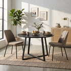 Crastin Round Dining Table 120x75cm - Black