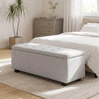 Alexander Linen Storage Ottoman Bench - Light Grey