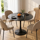 Tulesso Ceramic Round Dining Table 90cm - Golden Black