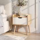 Tomi Bedside Table - Maple + White