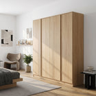 Benny 4 Door Wardrobe - Light Teak
