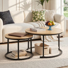 Nasser Nesting Coffee Table - Set of 2 - Natural + Black