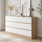 Harris 6 Drawers Low Boy - Oak + White