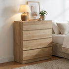 Harris Wooden Tallboy 4 Drawers - Oak