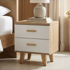 Alton Bedside Table - Natural + White