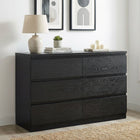 Tongass Wooden 6 Drawers Lowboy - Black