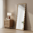 Ripple Wavy Wooden Full Length Mirror 160cm - Light Wood
