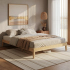 Creise Queen Wooden Bed Frame - Light Oak