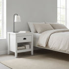 Congo Wooden Bedside Table - White