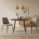 Elijah 100cm Round Dining Table - Black Silver