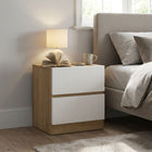 Harris Bedside Table - Oak + White