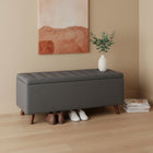 Levi Storage Ottoman Bench - Dark Grey
