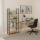 Hikuai 5 Tier Bookshelf - Natural + Black
